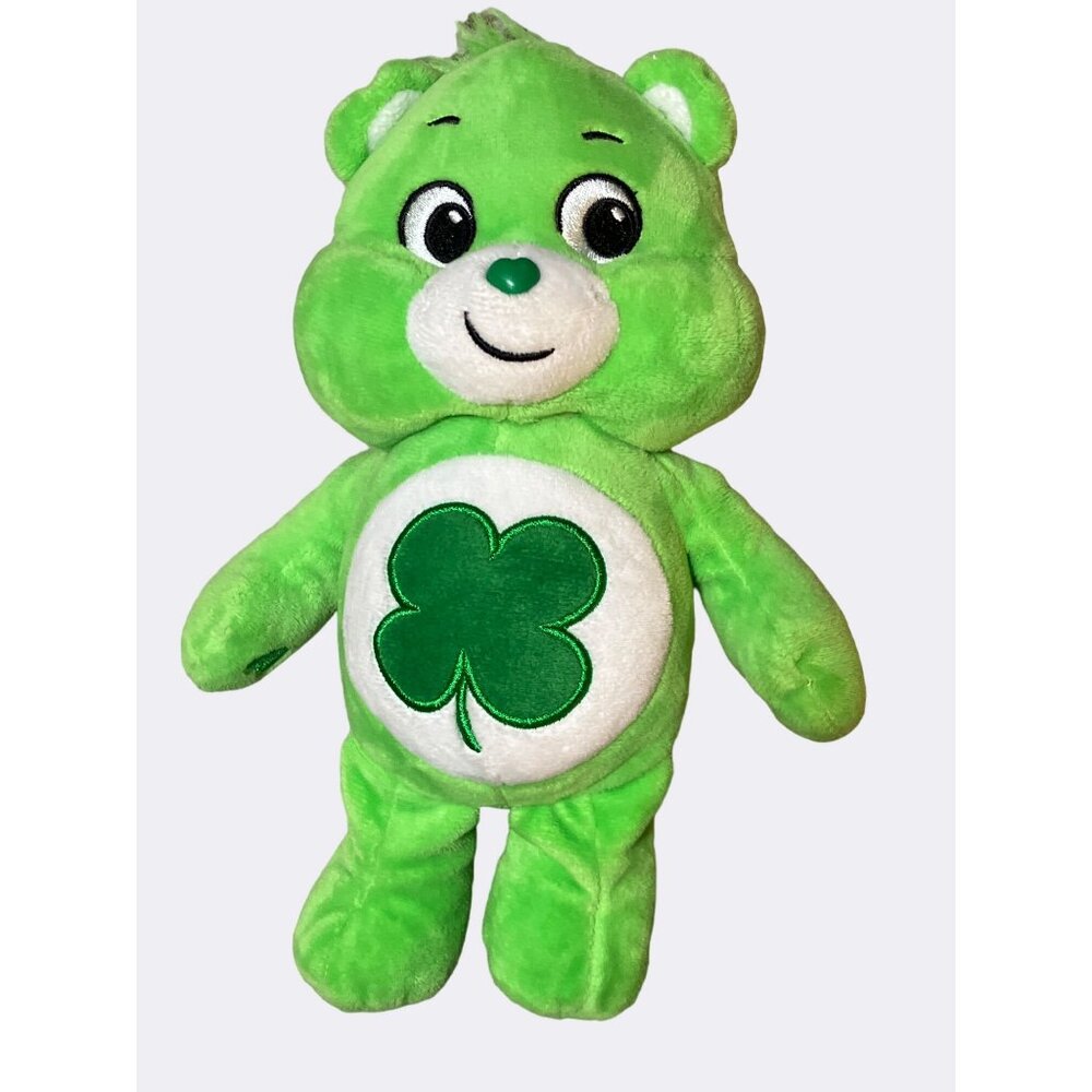 Care Bears Good Luck Bear Plush Toy - Green Clover Stuffed  9.5 Inch